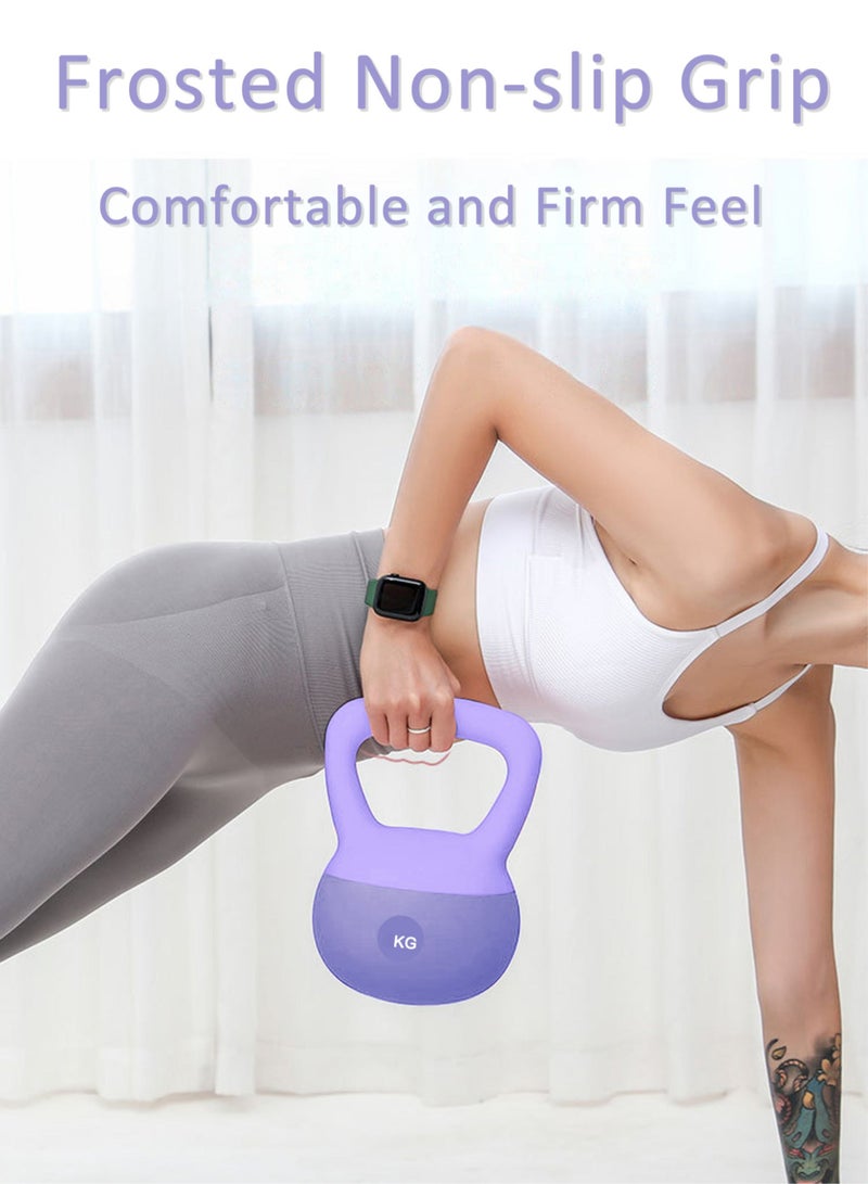 كيلا أوزان كيتل بيل الناعمة المصنوعة من مادة البولي فينيل كلوريد لتدريب القوة، كيتل بيل لرفع الأثقال وتدريب الجذع، تتوفر بوزن 4 كجم و6 كجم للاختيار من بينها - Image 4