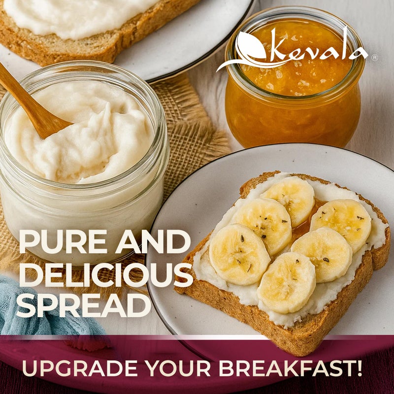 Kevala Organic Coconut Butter - Raw, Cold-Pressed Spread & Cream Alternative for Baking, Desserts & Toast - Vegan, Gluten-Free, Glass Jar, Non-GMO | 16 oz - Image 2