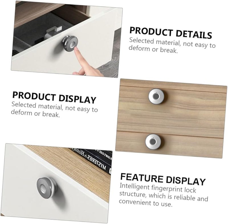 Smart Fingerprint Lock USB Rechargeable Aluminum Alloy Keyless Security Lock for Home Office Cabinet - Image 5