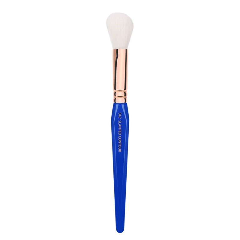 Bdellium Tools Professional Makeup Brush - Golden Triangle 942 Slanted Contour - With All Vegan and Soft Synthetic Fibers, For Adding Dimension to the Face (Blue, 1pc) - Image 1