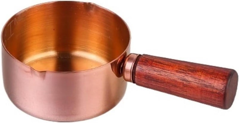 Gravy Boat Steak Sauce Cup with Handle Tomato Salad Dipping Saucer Wooden Handle Western Sauce Cup Stainless Steel Sauce Cups Gravy Jug(Medium) - Image 1