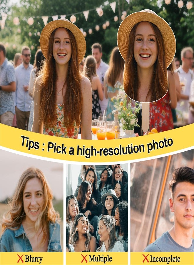 EZISHIPS Big Head Cutout on a Stick - Custom Face Cutouts for Party, Graduation, Birthday, or Wedding | Life Size Photo Prop, 6"-36", 1 Piece - Image 5