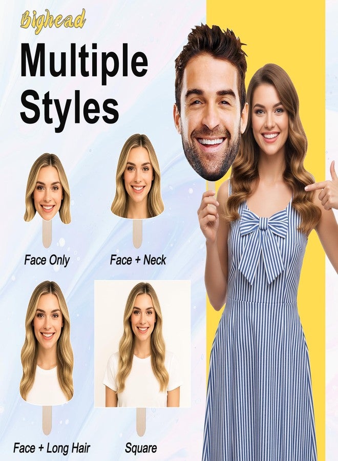EZISHIPS Big Head Cutout on a Stick - Custom Face Cutouts for Party, Graduation, Birthday, or Wedding | Life Size Photo Prop, 6"-36", 1 Piece - Image 3