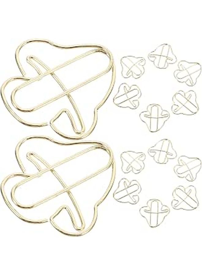 20 Pcs Gold Mushroom Paper Clips Decorative Bill Clamps For Office School Supplies - Image 1