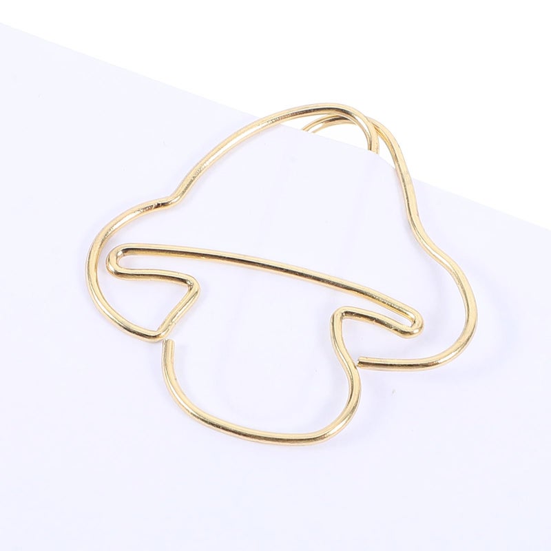 20 Pcs Gold Mushroom Paper Clips Decorative Bill Clamps For Office School Supplies - Image 4