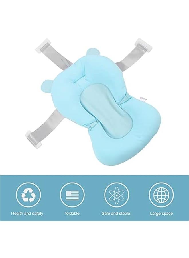 وسادة مقعد حمام الطفل، حصيرة دعم حمام عائمة قابلة للطي وقابلة للتعديل، وسادة مقعد حوض استحمام للأطفال حديثي الولادة، حصيرة حوض استحمام غير قابلة للانزلاق، وسادة حوض استحمام للأطفال من عمر 0 ​​إلى 12 شهرًا - Image 3