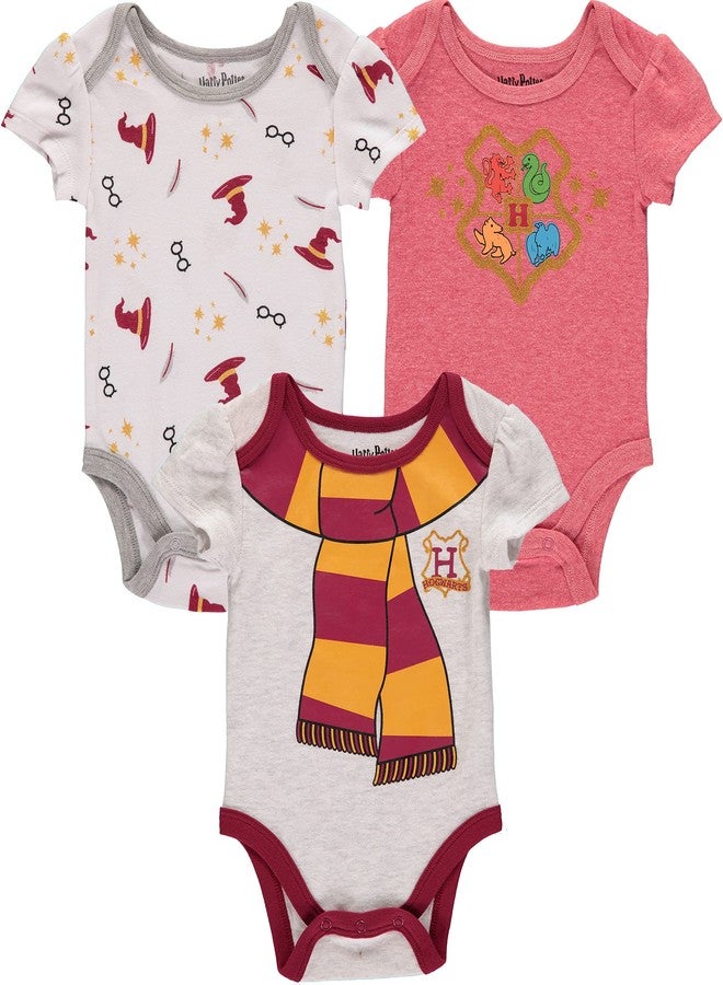 Harry Potter Baby Girls Bodysuit One Piece Three Pack Gifts for Baby Girls (3 Pack, 3-6M) - Image 1