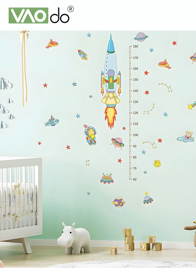فاو دو ارتفاع قياس الجدار ملصقا للأطفال بين النجوم الصواريخ نمط ماء بك المواد الأطفال غرفة الديكور مناسبة لغرفة المعيشة غرفة نوم الشرفة خلفيات - Image 4