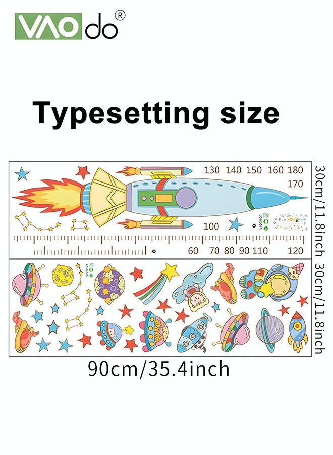 فاو دو ارتفاع قياس الجدار ملصقا للأطفال بين النجوم الصواريخ نمط ماء بك المواد الأطفال غرفة الديكور مناسبة لغرفة المعيشة غرفة نوم الشرفة خلفيات - Image 3
