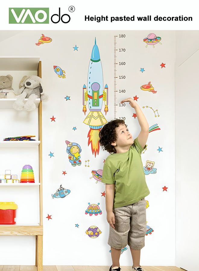 فاو دو ارتفاع قياس الجدار ملصقا للأطفال بين النجوم الصواريخ نمط ماء بك المواد الأطفال غرفة الديكور مناسبة لغرفة المعيشة غرفة نوم الشرفة خلفيات - Image 2