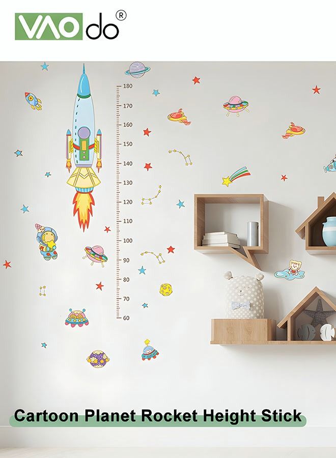 فاو دو ارتفاع قياس الجدار ملصقا للأطفال بين النجوم الصواريخ نمط ماء بك المواد الأطفال غرفة الديكور مناسبة لغرفة المعيشة غرفة نوم الشرفة خلفيات - Image 5