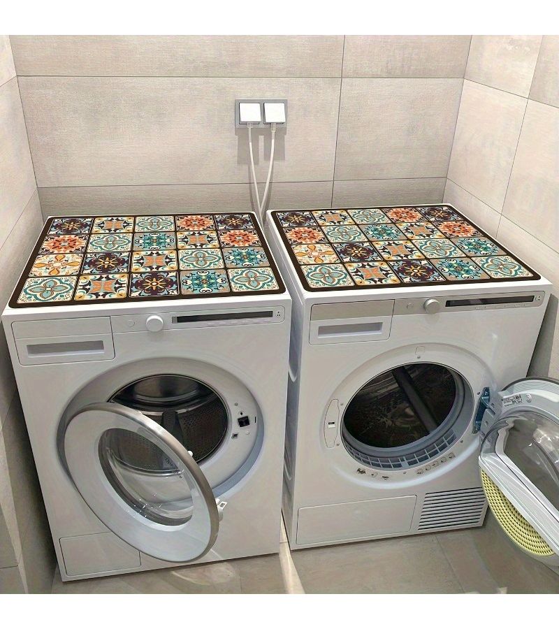 Blue Grid Diatomaceous Earth Washing Machine Cover 23.62x19.69 Inch Waterproof - Image 3
