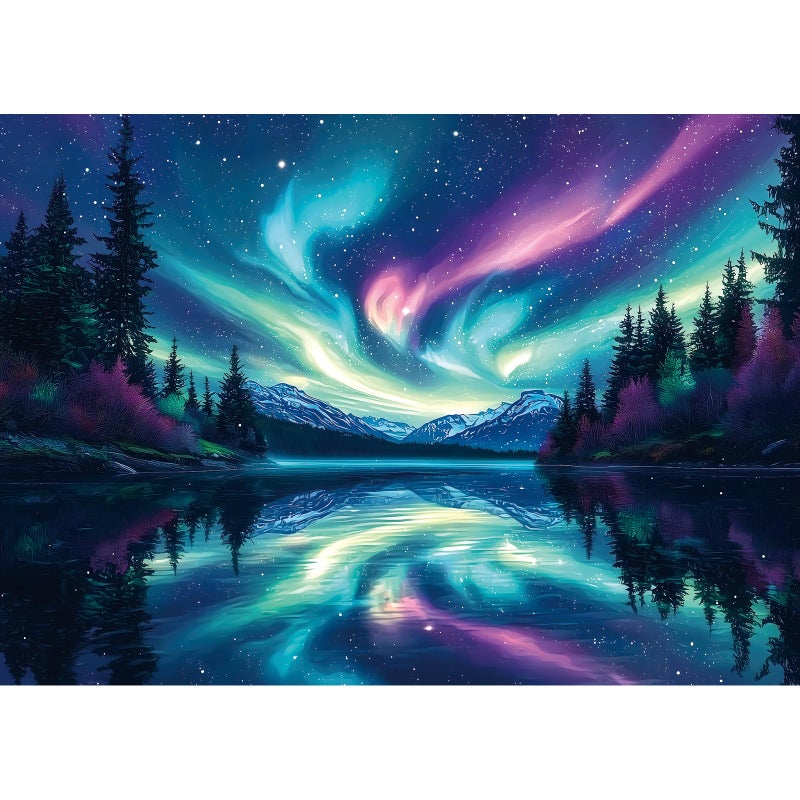 Blueforest 1000 Piece Puzzles for Adults The Lake Water The Arctic Aurora Puzzle for Adults Hard Challenge Art Jigsaw Puzzles for Gifts Birthday Party Games Family 275 197 inch Dust Free - Image 3