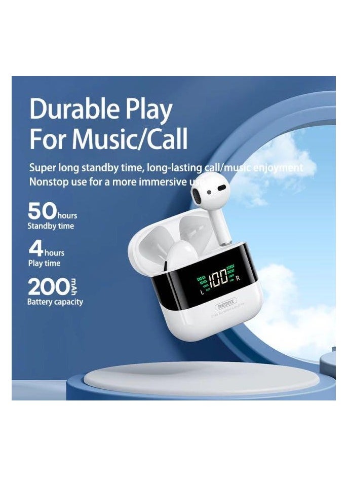 REMAX - TWS-10 Plus Wireless Bluetooth Earbuds with LED Display, 13mm Driver, Auto Pairing, 50h Standby Time, Lightweight Portable Stereo Earphones for Music and Calls - Image 1