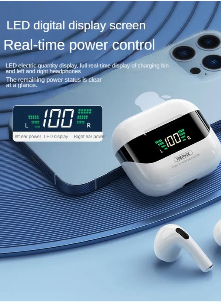 REMAX - TWS-10 Plus Wireless Bluetooth Earbuds with LED Display, 13mm Driver, Auto Pairing, 50h Standby Time, Lightweight Portable Stereo Earphones for Music and Calls - Image 1