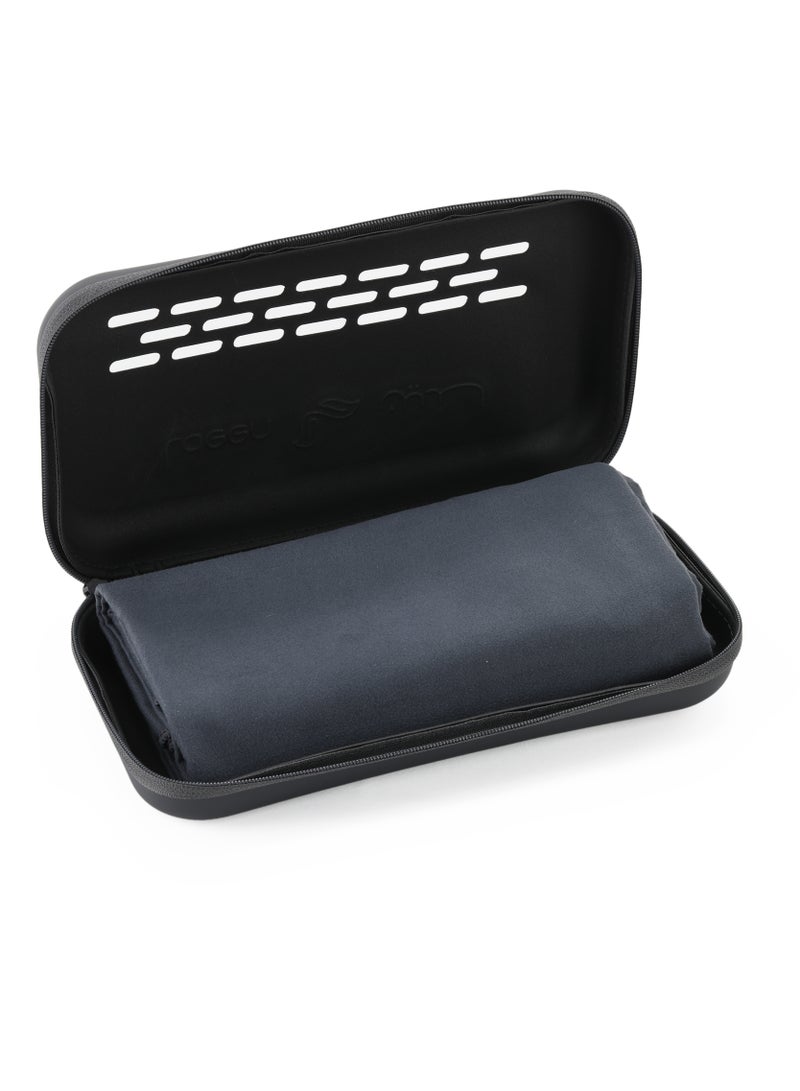 لدين منشفة الجسم المطورة (90*180 سم) رمادي غامق + حقيبة - Image 1