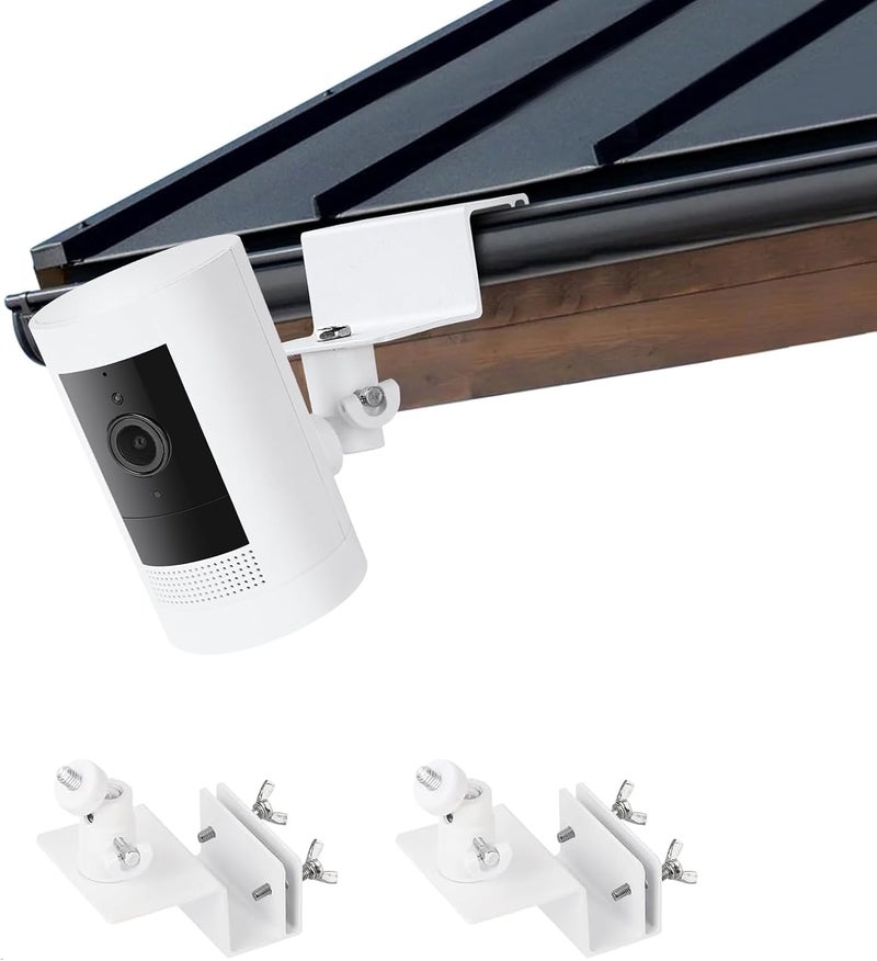 حامل قابل للتعديل للمجاري، مناسب لكاميرات Ring Stick Up Cam/Ring Spotlight Cam/Ring Outdoor Cam Plus، مقاوم للماء ولا يتطلب استخدام مثقاب، مع زاوية رؤية مثالية. - Image 1