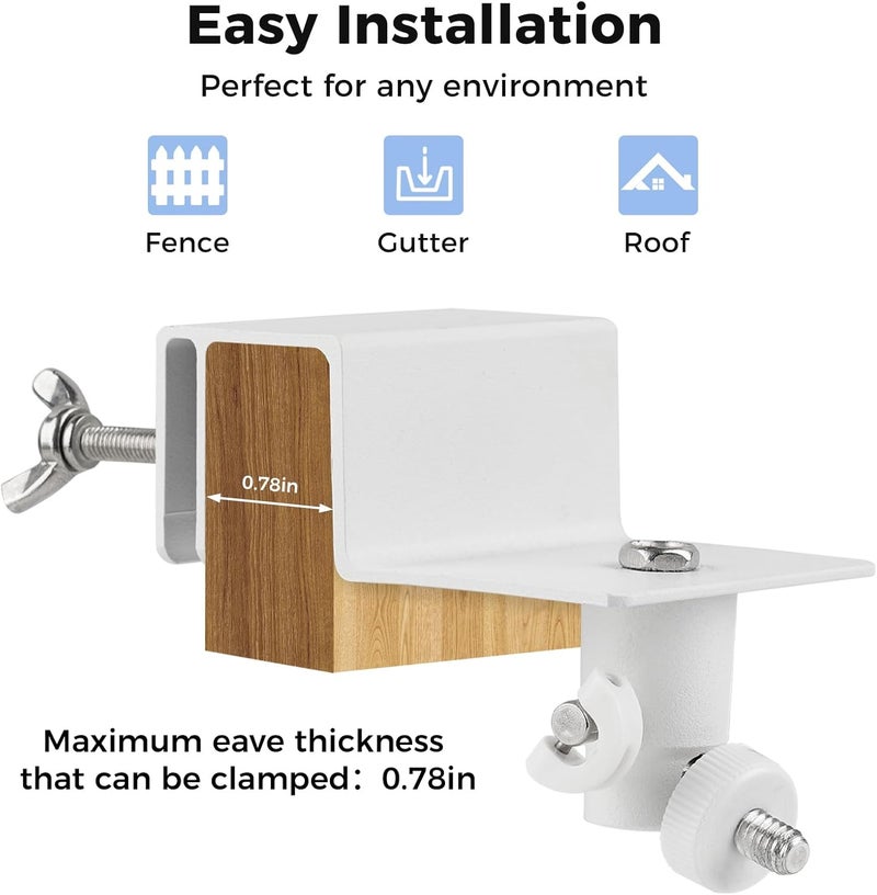 حامل قابل للتعديل للمجاري، مناسب لكاميرات Ring Stick Up Cam/Ring Spotlight Cam/Ring Outdoor Cam Plus، مقاوم للماء ولا يتطلب استخدام مثقاب، مع زاوية رؤية مثالية. - Image 5