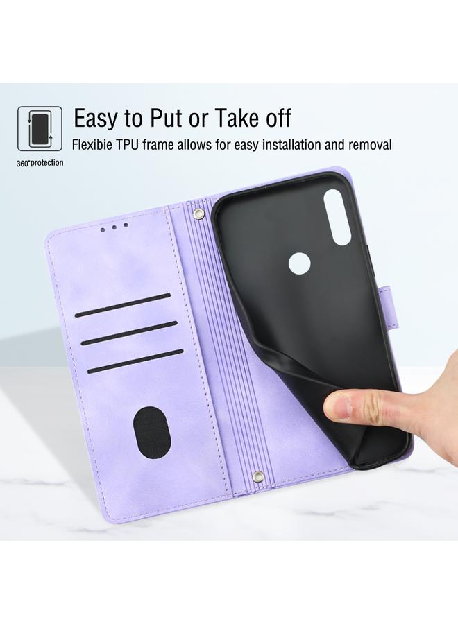 Green Tiger Case For Huawei Y7 2019 / Enjoy 9 Skin-feel Embossed Leather Phone Case - Image 3