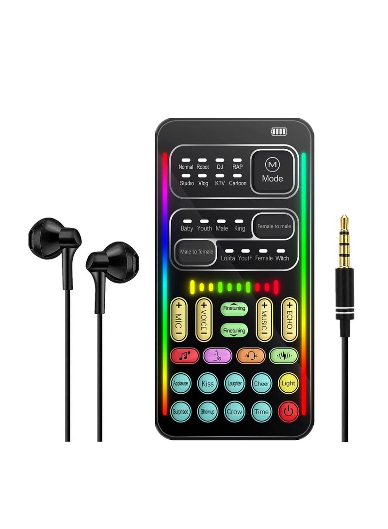 SYOSI Voice Changer, Handheld Microphone Voice Changer with Sound Multifunctional Effects Machine, Built-in 8 Sound Effects, for Phone/ PS4/ Xbox/ Switch/ IPad/ Computer/ Laptop/ Anchor/ Cam Girl/ Kids - Image 1