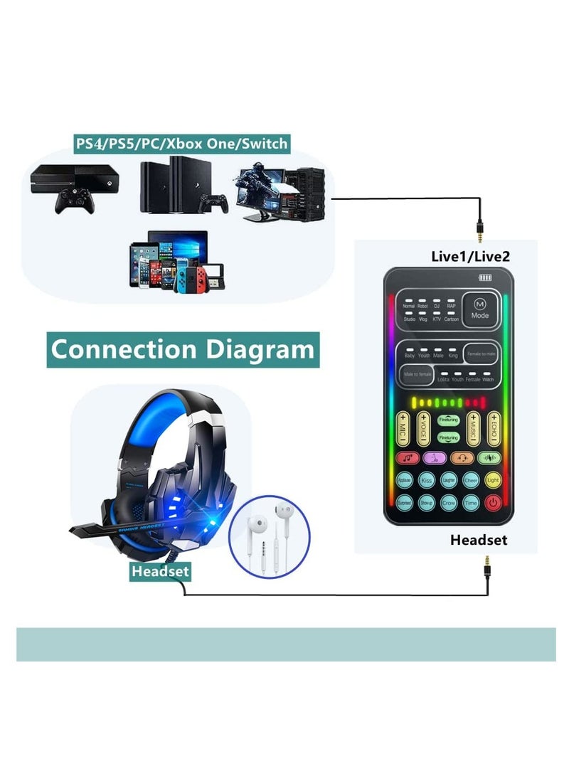 SYOSI Voice Changer, Handheld Microphone Voice Changer with Sound Multifunctional Effects Machine, Built-in 8 Sound Effects, for Phone/ PS4/ Xbox/ Switch/ IPad/ Computer/ Laptop/ Anchor/ Cam Girl/ Kids - Image 4