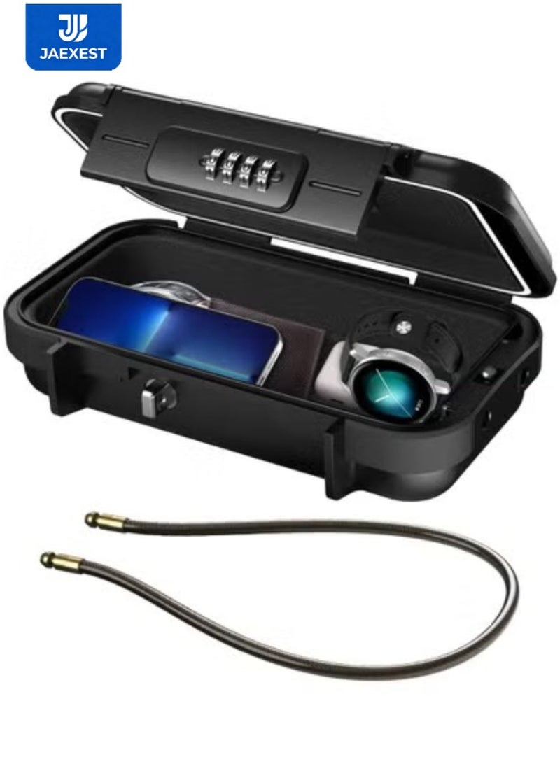 Portable Security Case – Combination Key Lock Box for Travel & Home | Small Safe for Smartphones, Passports & Credit Cards – Car Travel Storage Box with Durable Shell - Image 1