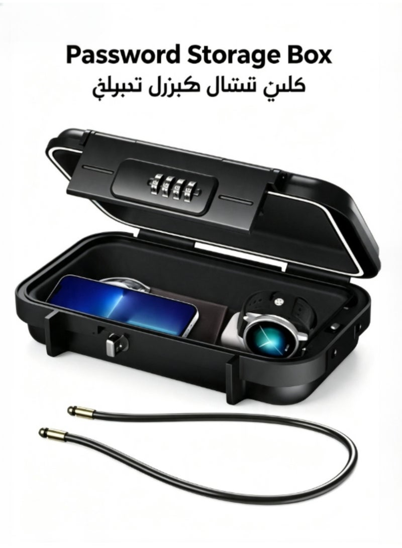 حالة أمان محمولة – صندوق قفل رقمي للسفر والمنزل | خزنة صغيرة للهواتف الذكية وجوازات السفر وبطاقات الائتمان – صندوق تخزين للسفر والسيارة - Image 1