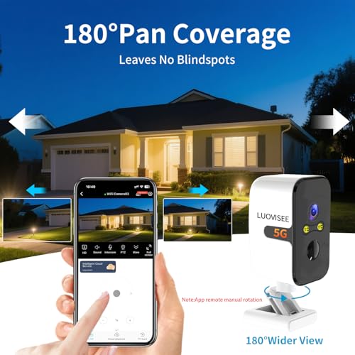 Luovisee Security Cameras Wireless Outdoor, 2.4G/5G WIFI Magnetic Battery Powered Indoor Cameras for Home Security with Motion Detection,Spotlight Color Night Vision,PIR Siren,SD/Cloud Storage,Work With Alexa. - Image 3