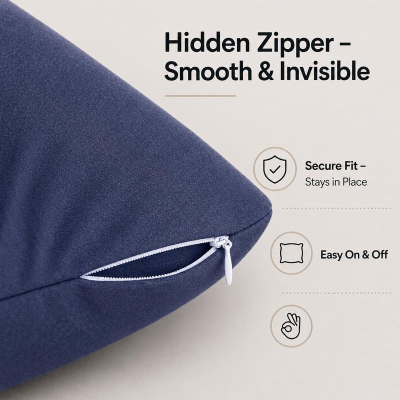 Ultra Soft Microfiber Body Pillow Cover/Pillowcases 21"x54" with Hidden Zipper Closure (Navy, Body Pillow Cover 21"x54") - Image 5