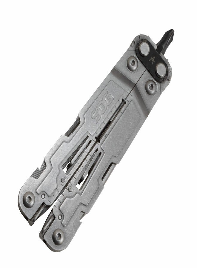 SOG PowerAccess Well-Rounded One-Handed Lightweight Daily Pocketable Stainless Steel Multi-Tool for Backcountry 18 Tools, Stone Wash - Image 2