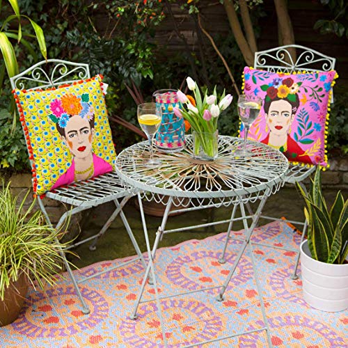Talking Tables Boho Woven Waterproof Outdoor Rug | Plastic, Lightweight & Non Slip Mat with Double-Sided Geometric Pattern | for Garden, Patio, Decking, Bathroom, Utility, Picnic,Boho-Rug-V3 - Image 4