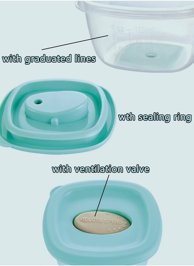 Sharpdo - 4-Piece Baby Food Storage Container Sealed and Leak-proof with Measuring Scale for Fruit, Puree, Yogurt - Image 1