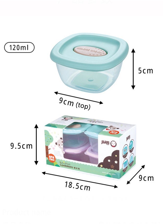 Sharpdo - 4-Piece Baby Food Storage Container Sealed and Leak-proof with Measuring Scale for Fruit, Puree, Yogurt - Image 1