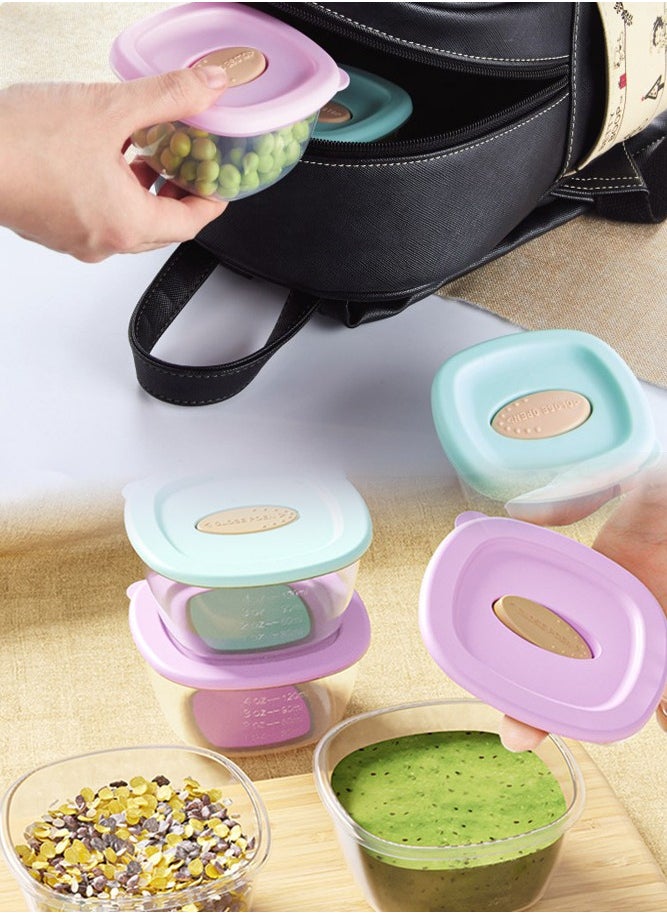 Sharpdo - 4-Piece Baby Food Storage Container Sealed and Leak-proof with Measuring Scale for Fruit, Puree, Yogurt - Image 1