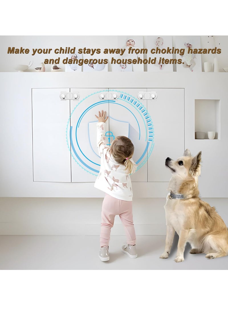 Excefore Child Cabinet Locks, 10 Pcs Child Safety Locks, Baby Proofing Baby Safety Locks for Cabinets, Drawers, Toilet, Fridge, Strong Adhesive No Drilling-Durable-Multifunctional for Furniture Kitchen - Image 5
