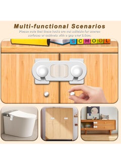 Excefore Child Cabinet Locks, 10 Pcs Child Safety Locks, Baby Proofing Baby Safety Locks for Cabinets, Drawers, Toilet, Fridge, Strong Adhesive No Drilling-Durable-Multifunctional for Furniture Kitchen  - Image 3