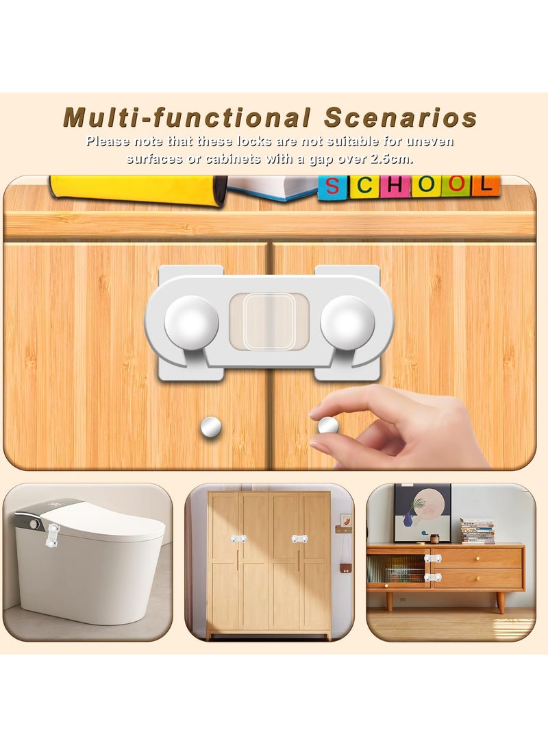 Excefore Child Cabinet Locks, 10 Pcs Child Safety Locks, Baby Proofing Baby Safety Locks for Cabinets, Drawers, Toilet, Fridge, Strong Adhesive No Drilling-Durable-Multifunctional for Furniture Kitchen - Image 3