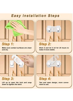 Excefore Child Cabinet Locks, 10 Pcs Child Safety Locks, Baby Proofing Baby Safety Locks for Cabinets, Drawers, Toilet, Fridge, Strong Adhesive No Drilling-Durable-Multifunctional for Furniture Kitchen  - Image 2