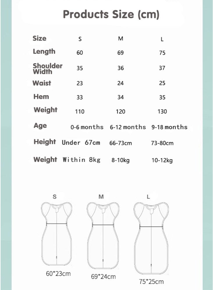 Super ZYouth Baby Swaddle Wrap, Baby Sleep Sack, Baby Sleeping Bag with Arms, Breathable & Skin-Friendly Cotton - Image 2