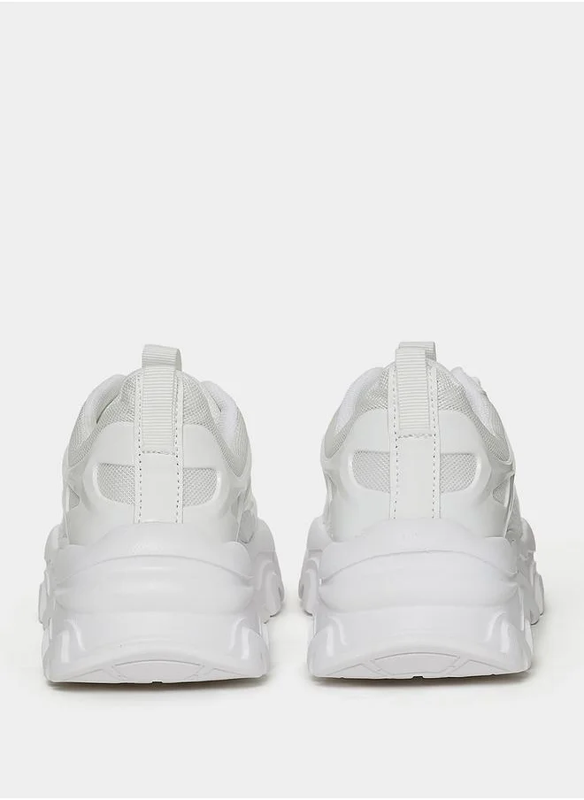 ستايلي Lace Up Chunky Sole Sneakers