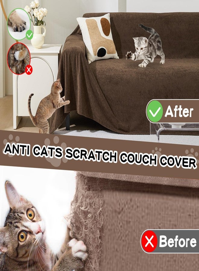 MEETSKY Couch Cover for Sectional L Shape Sofa Covers Protector Sofa Throw Cover Water Resistant Sofa Slipcovers, Thick Soft Fabric Modern Style for Living Room, 71" x 118", Dark Brown - Image 2