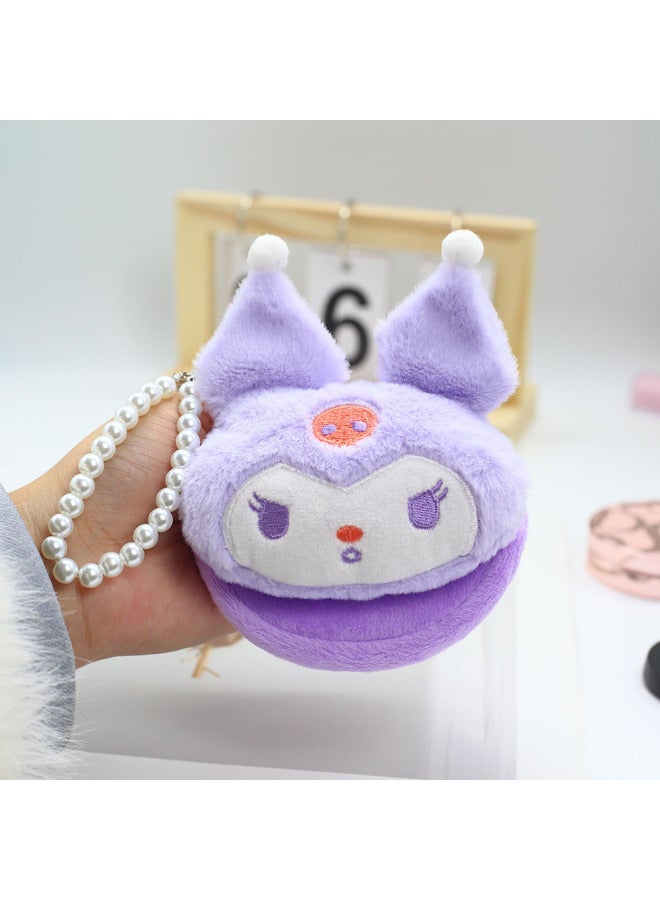 Japanese Cartoon Plush Coin Purse Cute Zipper Mini Storage Bag Keychain Hanging Children's Gift Small Wallet-Color:Pink Pony-Size:10cm Round Bag - Image 3
