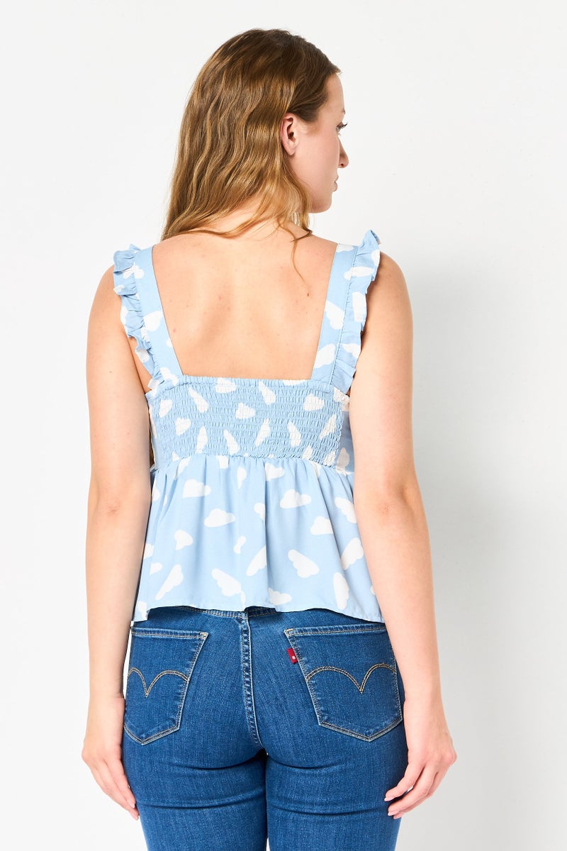 ONLY Women Square Neck Sleeveless Allover Print Top, Multicolor - Image 4