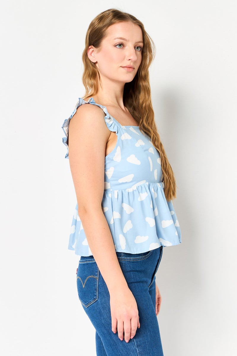 ONLY Women Square Neck Sleeveless Allover Print Top, Multicolor - Image 2