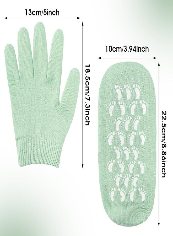Maharsh Pink Soften Moisturising Spa Comfy Recovery Foot Hand Care Gel Socks and Gloves (Green) - Image 2