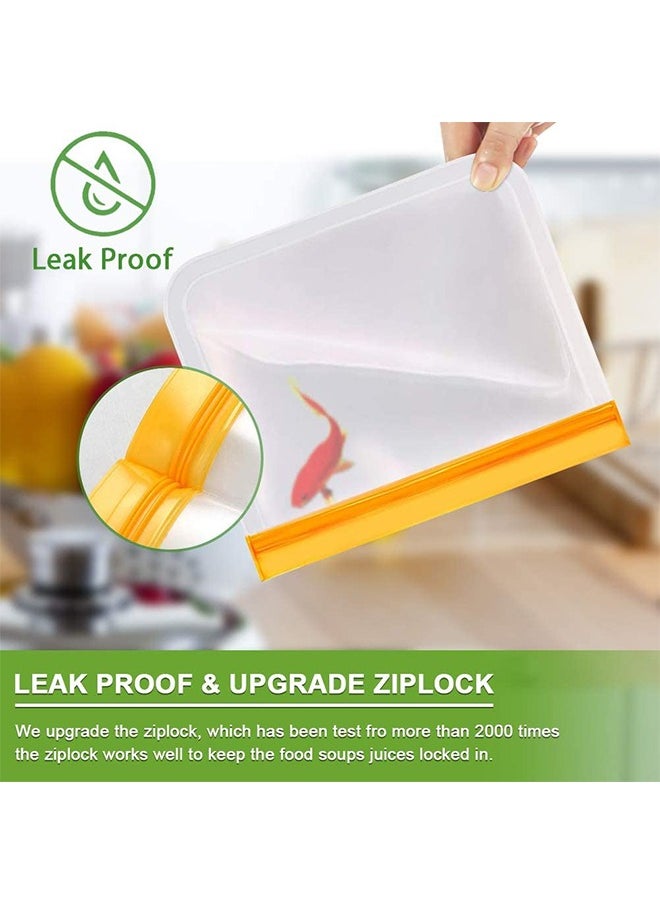 20 Packs of Reusable Freezer Bags, Reusable Sandwich Bags, Reusable Silicone Food Storage Bags, Leak-Proof Sealed Containers for Lunches, Snacks, Fruits and Vegetables (8L+6M+6S Packs)