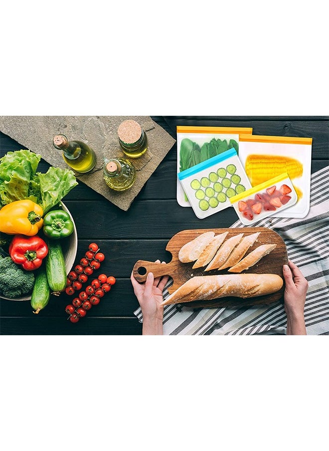 20 Packs of Reusable Freezer Bags, Reusable Sandwich Bags, Reusable Silicone Food Storage Bags, Leak-Proof Sealed Containers for Lunches, Snacks, Fruits and Vegetables (8L+6M+6S Packs)