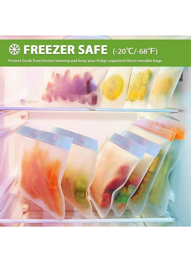 20 Packs of Reusable Freezer Bags, Reusable Sandwich Bags, Reusable Silicone Food Storage Bags, Leak-Proof Sealed Containers for Lunches, Snacks, Fruits and Vegetables (8L+6M+6S Packs)