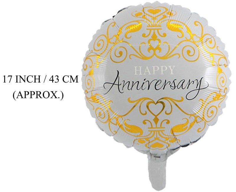SOI Happy Anniversary Round Balloon | Anniversary Decoration Items | Champagne Bottle Balloon | Star Shape Balloon (Champagne Anniversary- Pack of 5) - Image 2