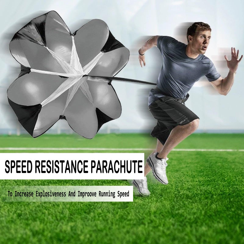 Vztipki Speed & Agility Training Equipment-20ft Agility Ladder, 6 Poles, 12 Soccer Cones, Resistance Parachute, Jump Rope, Soccer Football Basketball Sport Training Set for Kids Youth Adults - Image 5